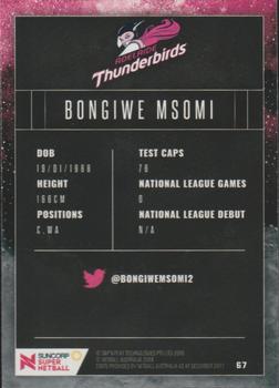 2018 Tap 'N' Play Suncorp Super Netball #67 Bongiwe Msomi Back
